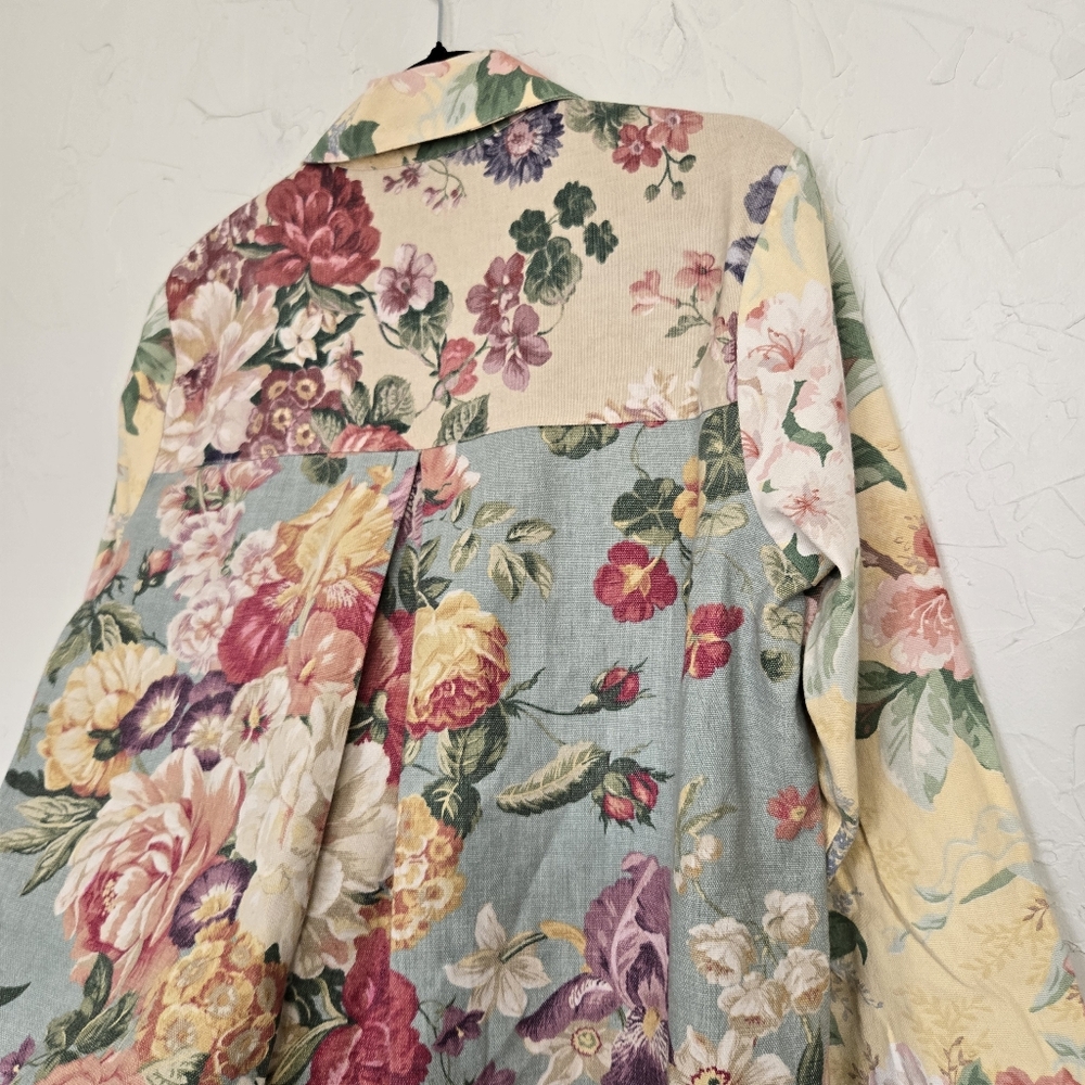 Vintage Cabbage Rose Patchwork Cottagecore Top Ja… - image 7